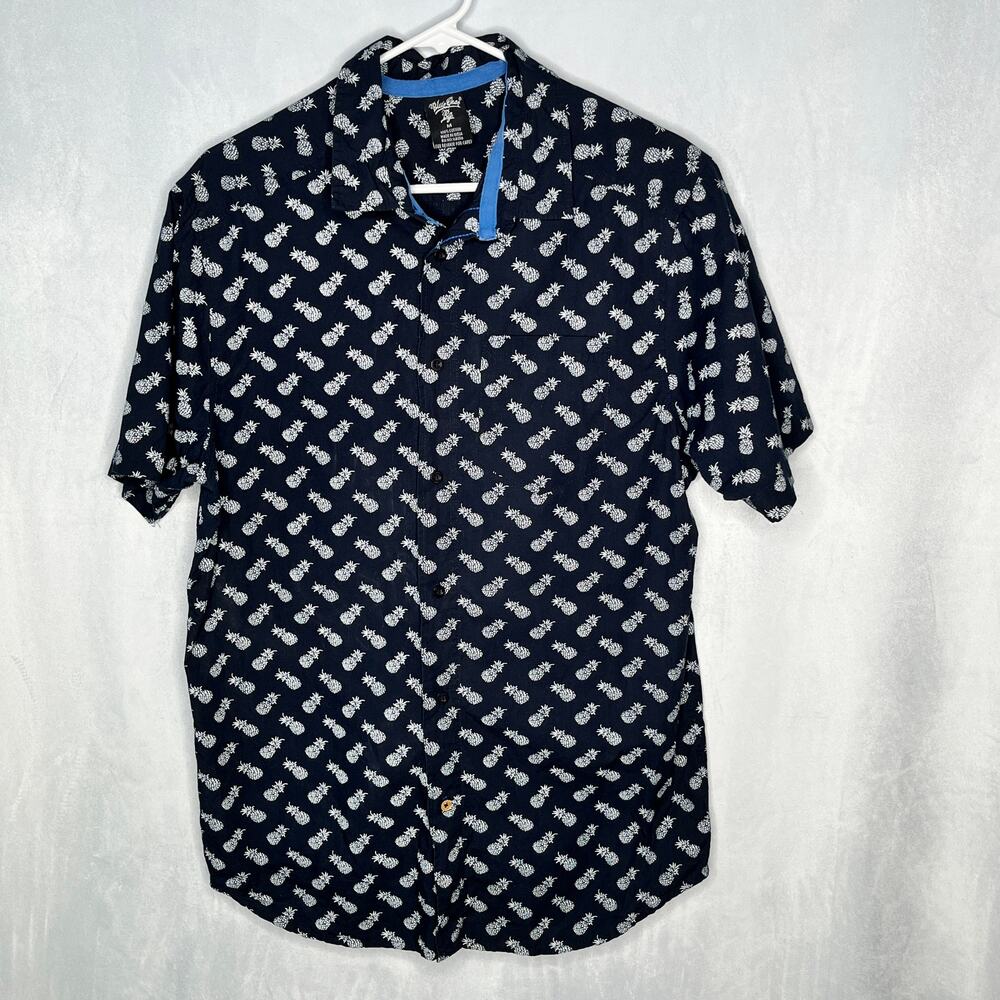 Blue Gear BG Shirt Navy Pineapple Button Down M